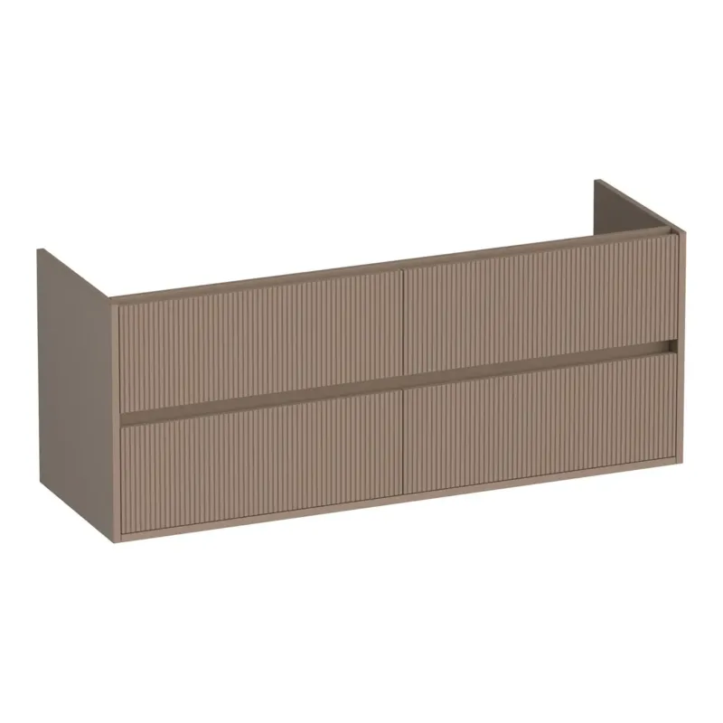 Brauer Adore Wavy onderkast ribbelfront 140cm met 4 softclose lades mokka mat Tijdelijk Beschikbaar