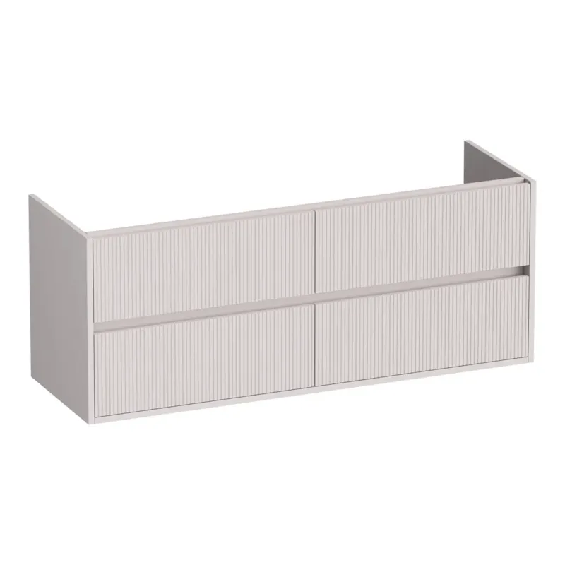 Beperkte Voorraad Brauer Adore Wavy onderkast ribbelfront 140cm met 4 softclose lades zand mat
