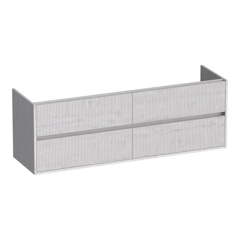 Brauer Adore Wavy onderkast ribbelfront 160cm met 4 softclose lades forest seashell Hete Deal