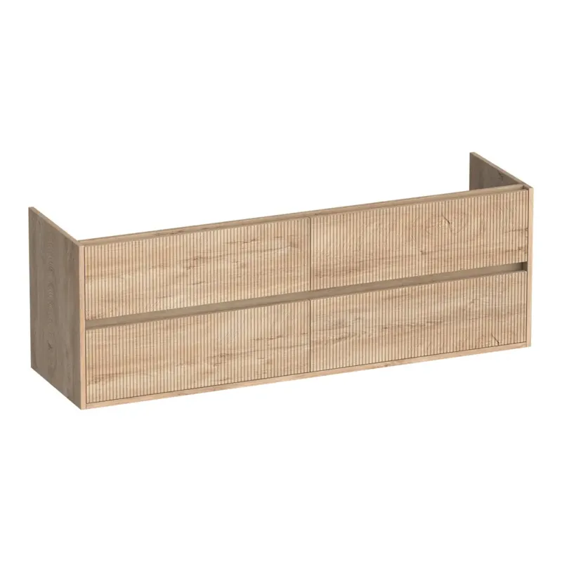 Brauer Adore Wavy onderkast ribbelfront 160cm met 4 softclose lades forest wheat Fabrieksprijs