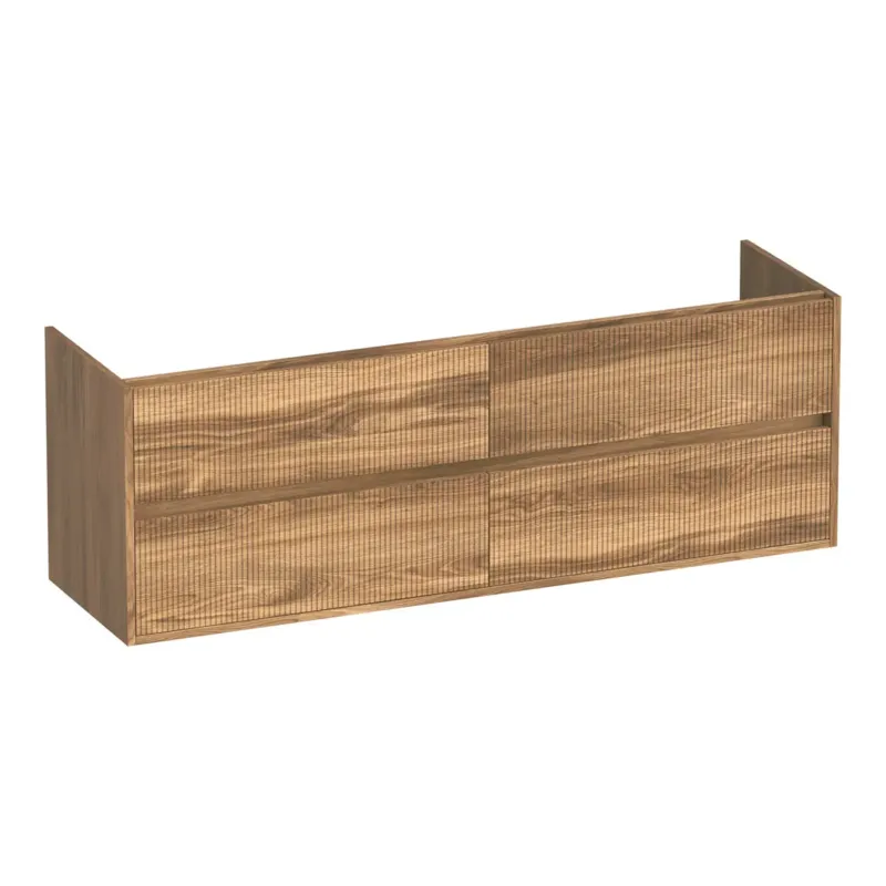 Aanbieding Brauer Adore Wavy onderkast ribbelfront 160cm met 4 softclose lades honey