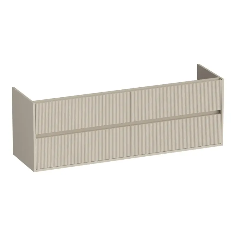 Brauer Adore Wavy onderkast ribbelfront 160cm met 4 softclose lades beige mat Dagaanbieding