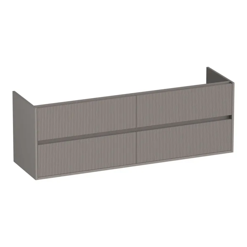 Uitverkoop Brauer Adore Wavy onderkast ribbelfront 160cm met 4 softclose lades taupe mat