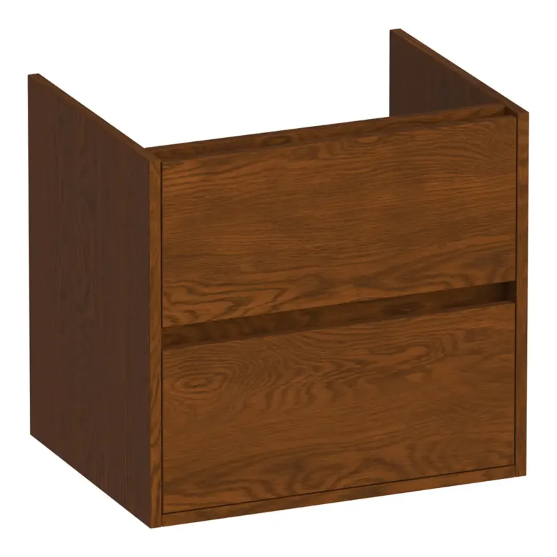 Brauer Adore onderkast 60cm met 2 softclose lades lamellen eiken bruin Direct Verzonden
