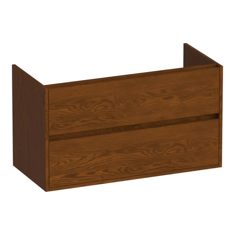 Bestel Nu Brauer Adore onderkast 100cm met 2 softclose lades lamellen eiken bruin