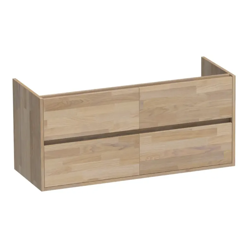Betaalbaar Brauer Adore onderkast 120cm met 4 softclose lades en 2 sifon uitsparingen vingerlas eiken grijs