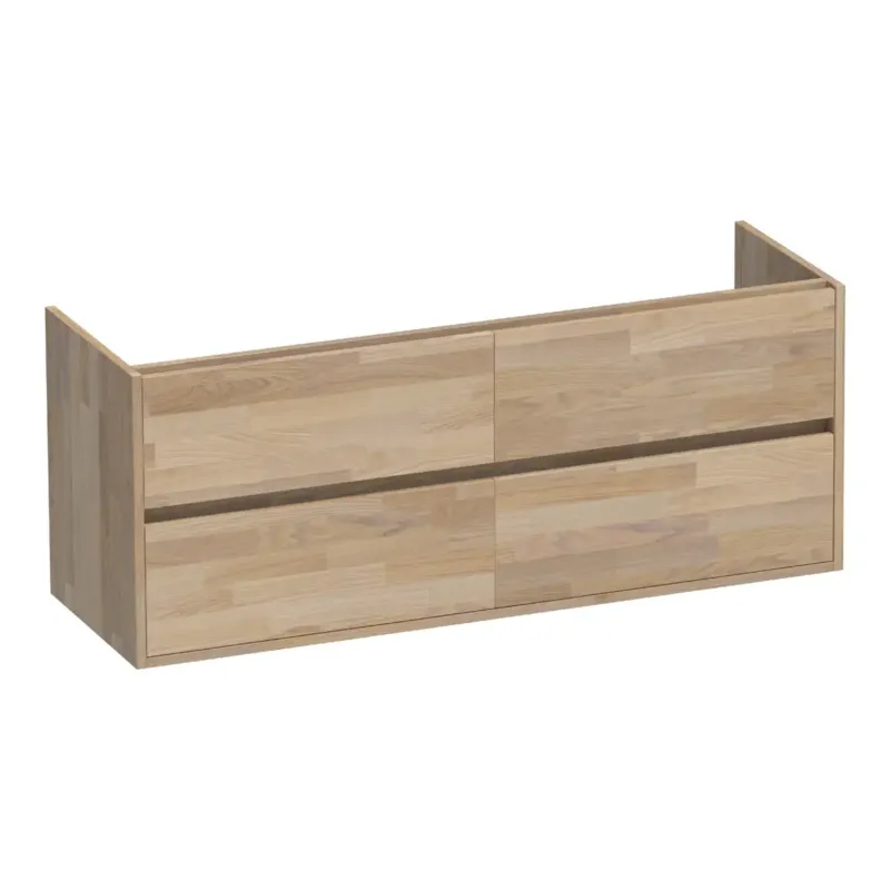 Brauer Adore onderkast 140cm met 4 softclose lades vingerlas eiken grijs Gratis Retour