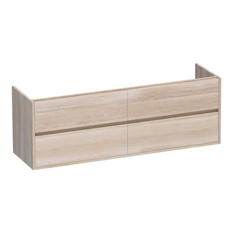 Betaalbaar Brauer Adore onderkast 160cm met 4 softclose lades lamellen eiken wit