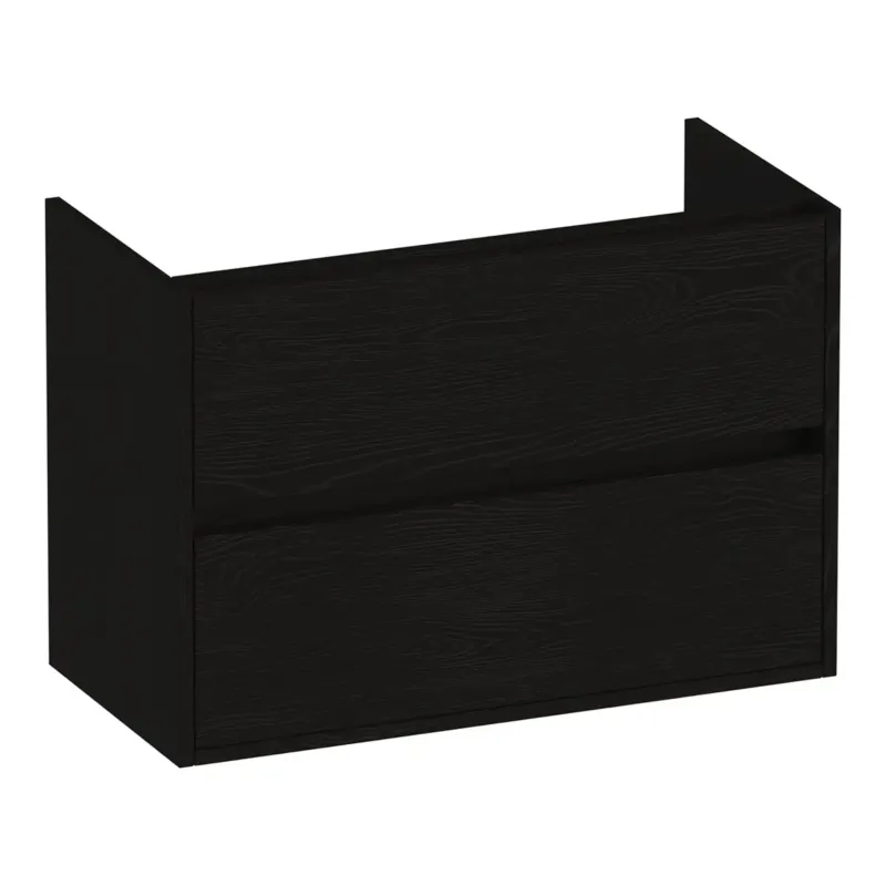 Brauer Adore onderkast ondiep 80cm met 2 softclose lades timber black Laatste Kans