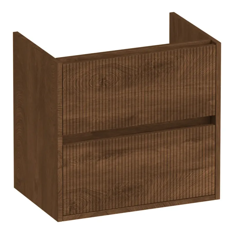 Brauer Adore Wavy onderkast ondiep 60cm met 2 softclose lades forest cacao Op = Op