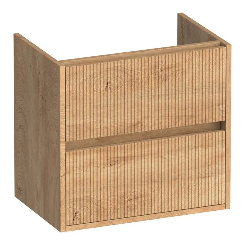 Superprijs Brauer Adore Wavy onderkast ondiep 60cm met 2 softclose lades forest tan