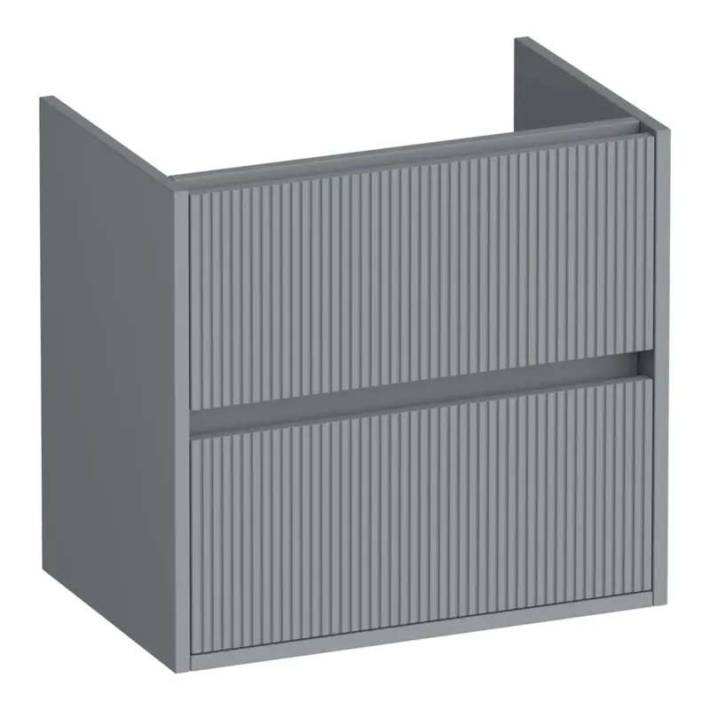 Voordeelprijs Brauer Adore Wavy onderkast ondiep 60cm met 2 softclose lades grijs mat