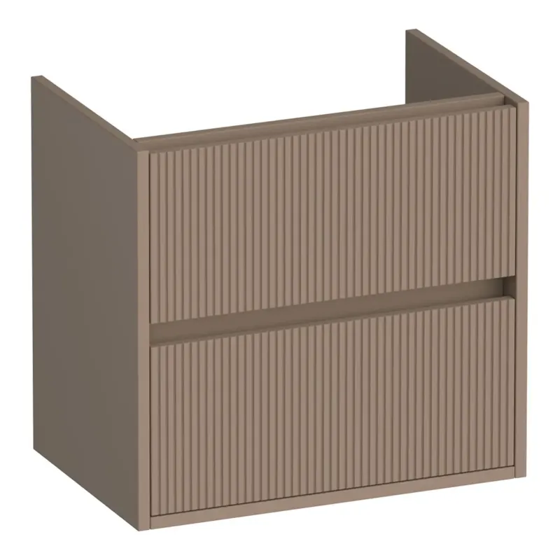 Brauer Adore Wavy onderkast ondiep 60cm met 2 softclose lades mokka mat Lage Kosten