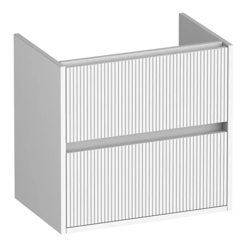Brauer Adore Wavy onderkast ondiep 60cm met 2 softclose lades wit mat Dagaanbieding