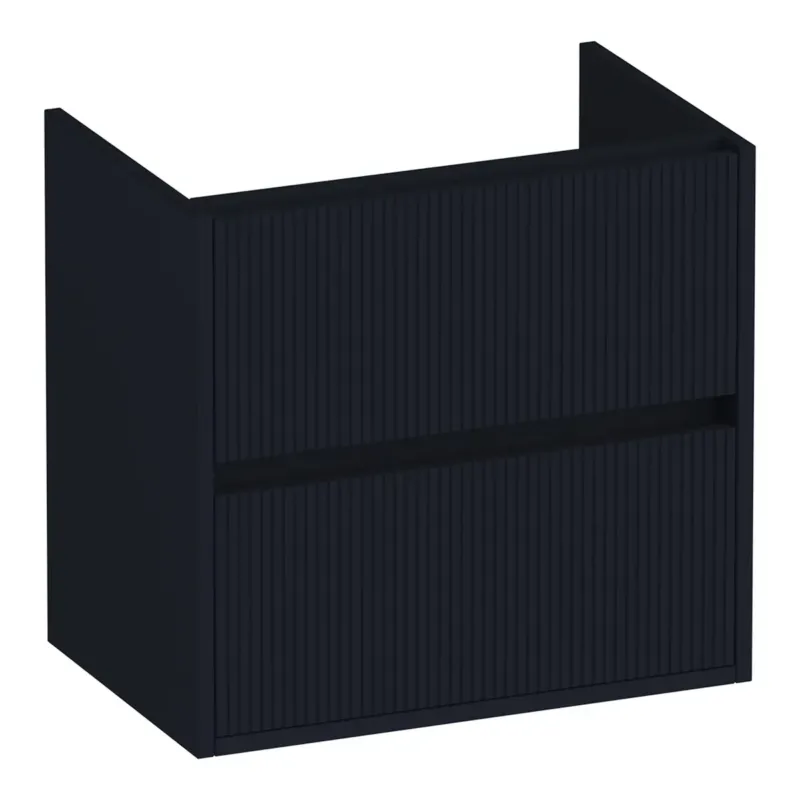 Brauer Adore Wavy onderkast ondiep 60cm met 2 softclose lades zwart mat Snelle Levering