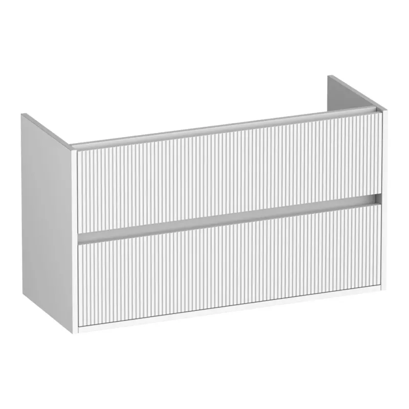 Weekendaanbieding Brauer Adore Wavy onderkast ondiep 100cm met 2 softclose lades wit mat