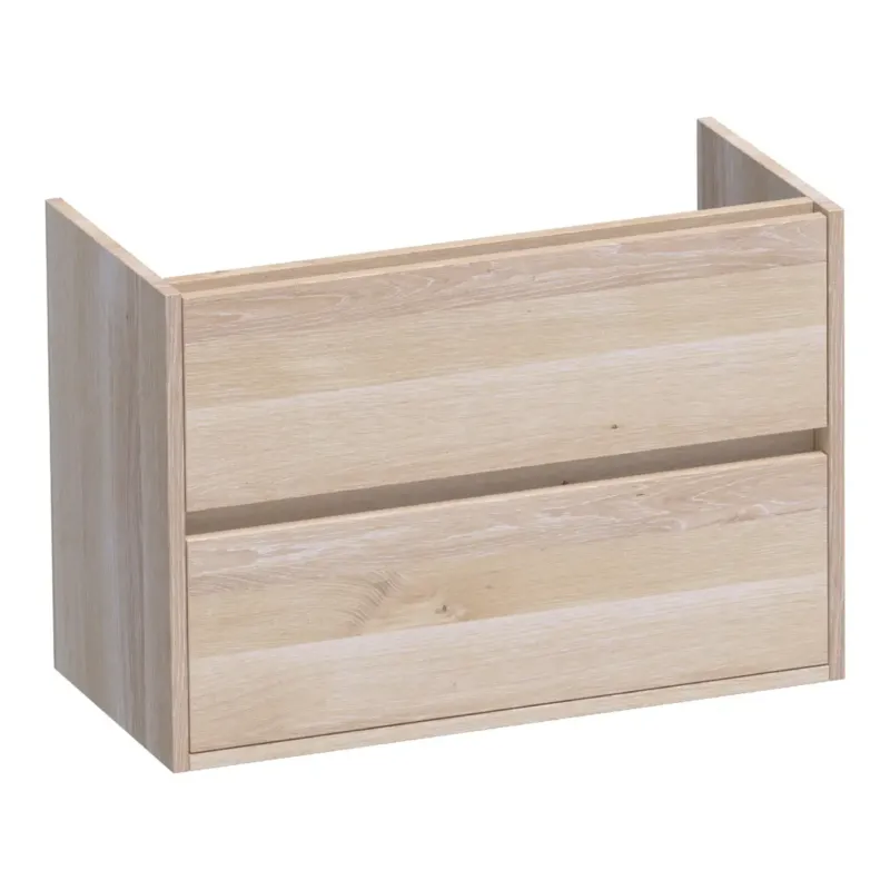 Brauer Adore onderkast ondiep 80cm met 2 softclose lades lamellen eiken wit Weekendaanbieding