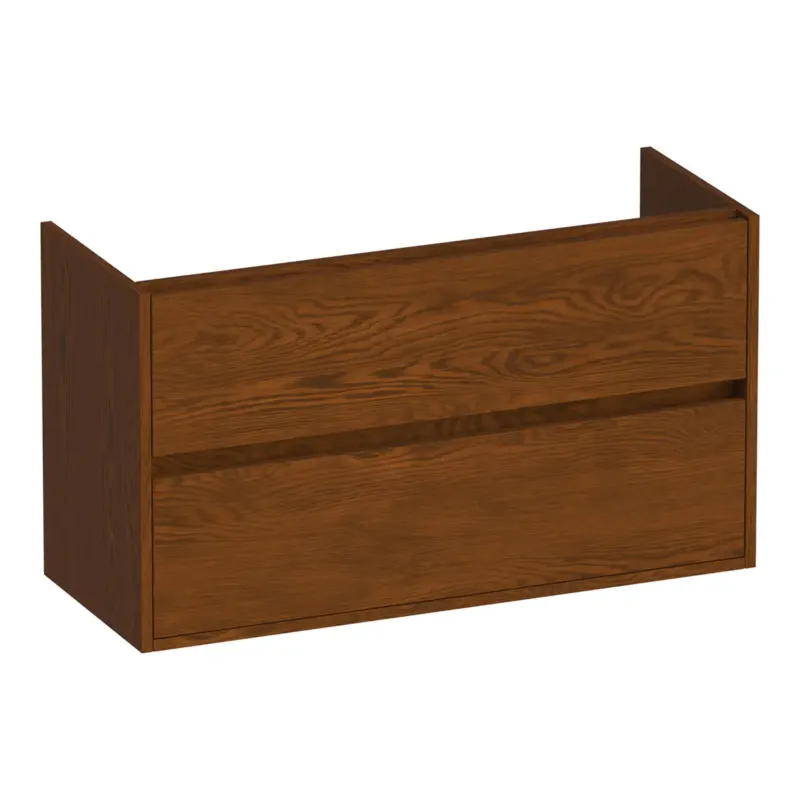 Brauer Adore onderkast ondiep 100cm met 2 softclose lades lamellen eiken bruin Shop Nu