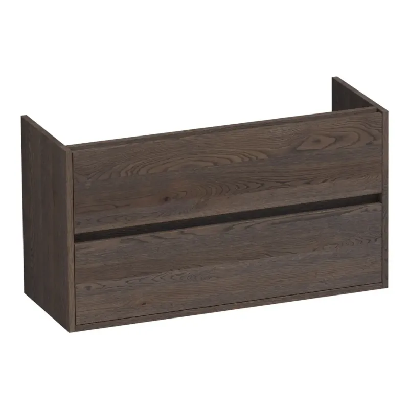 Brauer Adore onderkast ondiep 100cm met 2 softclose lades lamellen eiken zwart Dagaanbieding