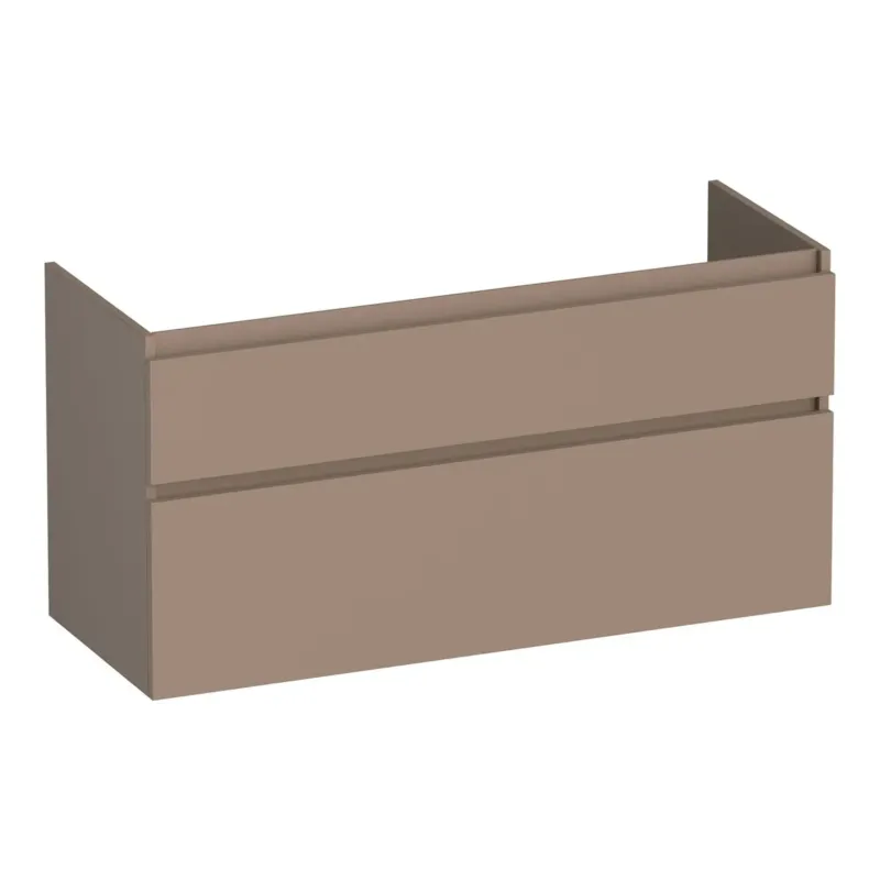 Rechtstreeks Van De Fabrikant Brauer Delight onderkast 120cm met 2 softclose lades en 1 sifon uitsparing mokka mat