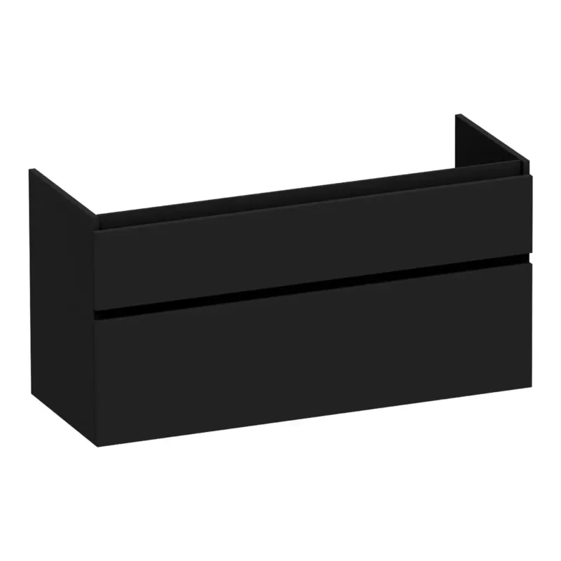 Premium Brauer Delight onderkast 120cm met 2 softclose lades en 2 sifon uitsparingen zwart mat