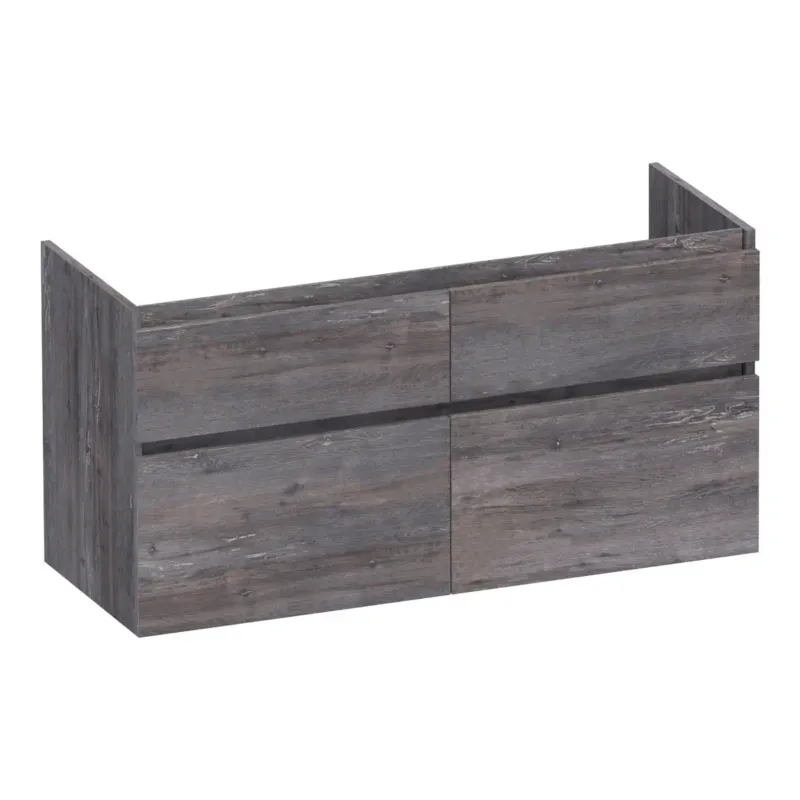 Beperkte Voorraad Brauer Delight onderkast 120cm met 4 softclose lades en 2 sifon uitsparingen driftwood