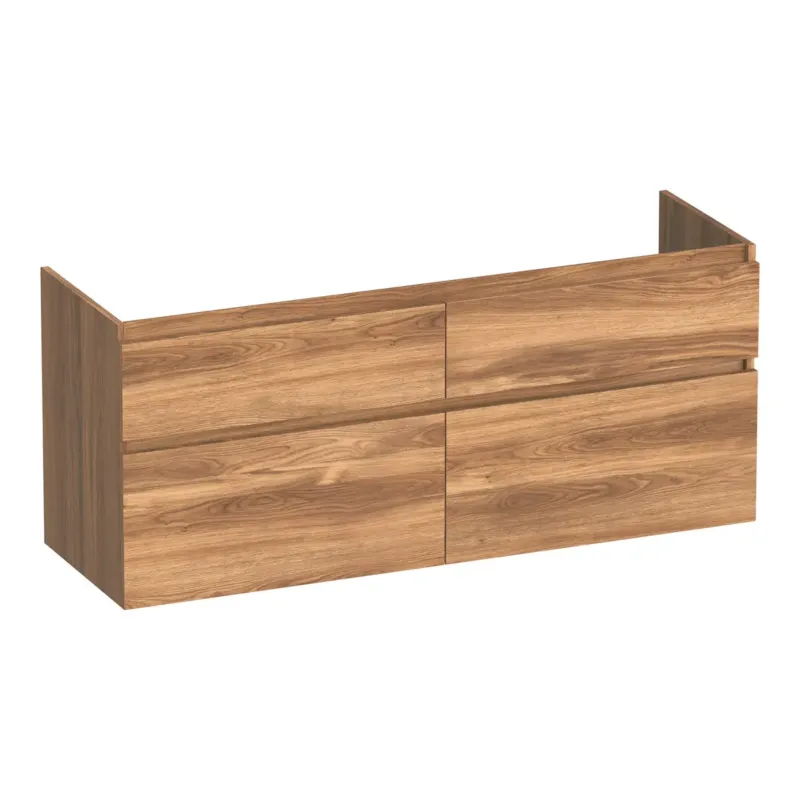 Brauer Delight onderkast 120cm met 4 softclose lades en 2 sifon uitsparingen honey Koopje