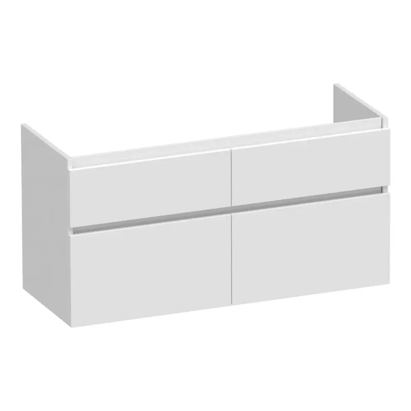 Beperkt Aanbod Brauer Delight onderkast 120cm met 4 softclose lades en 2 sifon uitsparingen wit glans