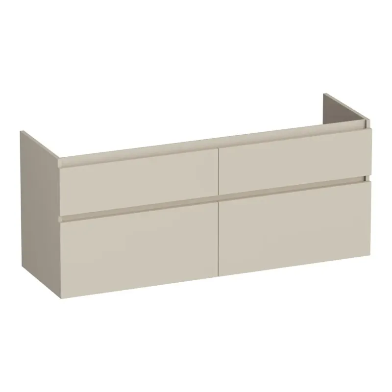 Brauer Delight onderkast 120cm met 4 softclose lades en 2 sifon uitsparingen beige mat Betrouwbaar