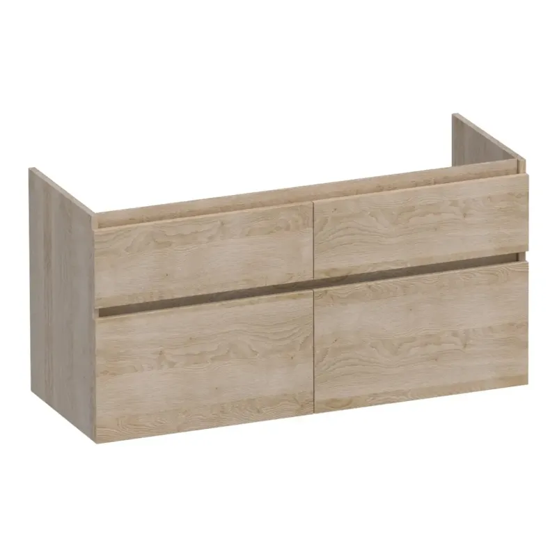 Betrouwbaar Brauer Delight onderkast 120cm met 4 softclose lades en 2 sifon uitsparingen sunlit