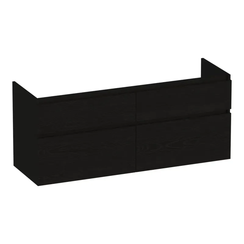 Speciale Aanbieding Brauer Delight onderkast 120cm met 4 softclose lades en 2 sifon uitsparingen timber black