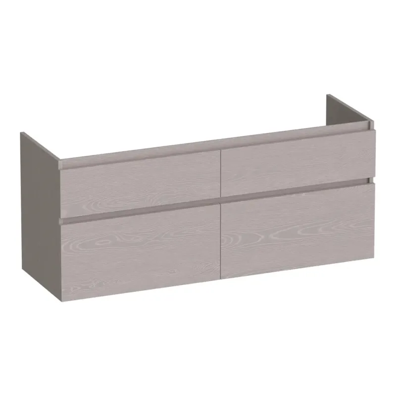 Brauer Delight onderkast 120cm met 4 softclose lades en 2 sifon uitsparingen timber greige Gratis Retour
