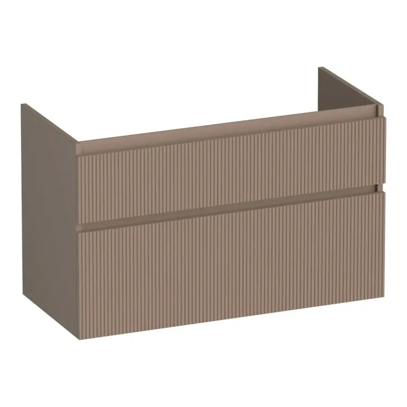 Shop Nu Brauer Delight Wavy onderkast 100cm met 2 softclose lades mokka mat