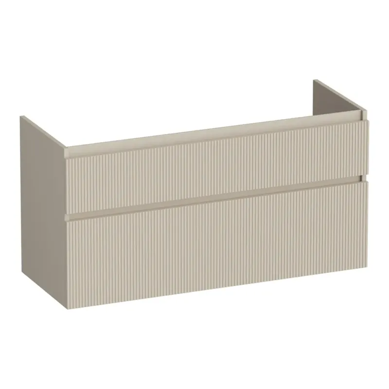 Brauer Delight Wavy onderkast 120cm met 2 softclose lades en 1 sifon uitsparing beige mat Op = Op