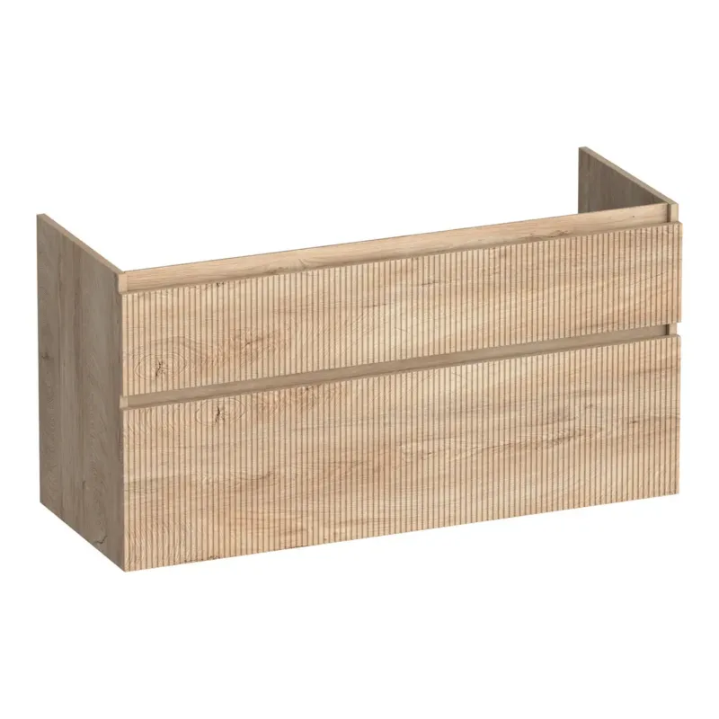 Brauer Delight Wavy onderkast 120cm met 2 softclose lades en 2 sifon uitsparingen forest wheat Speciale Aanbieding