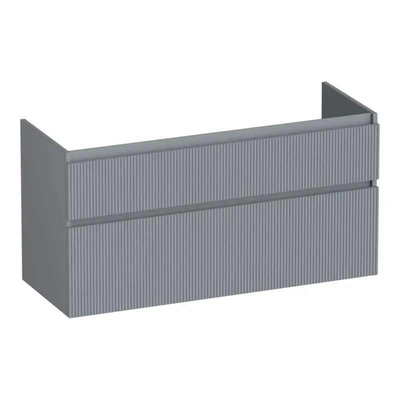 Brauer Delight Wavy onderkast 120cm met 2 softclose lades en 2 sifon uitsparingen grijs mat Lage Kosten