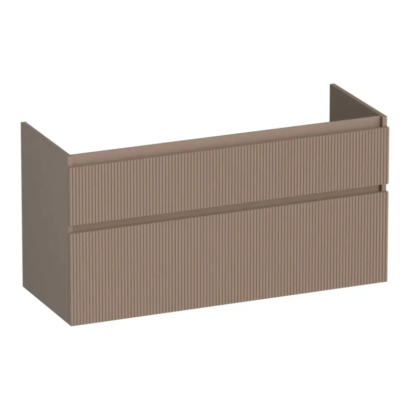 Brauer Delight Wavy onderkast 120cm met 2 softclose lades en 2 sifon uitsparingen mokka mat Seizoensaanbieding