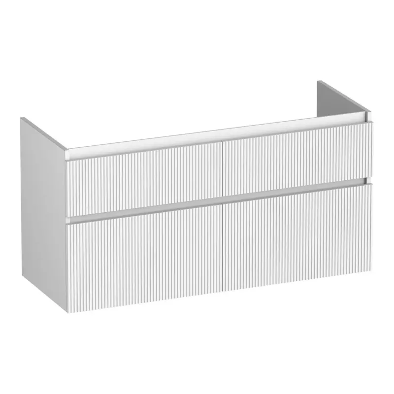 Brauer Delight Wavy onderkast 120cm met 4 softclose lades en 2 sifon uitsparingen wit mat Direct Beschikbaar