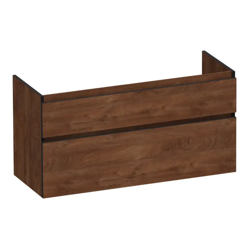 Brauer Delight Edge onderkast 120cm met 2 softclose lades en 2 sifon uitsparingen forest cacao Actieprijs