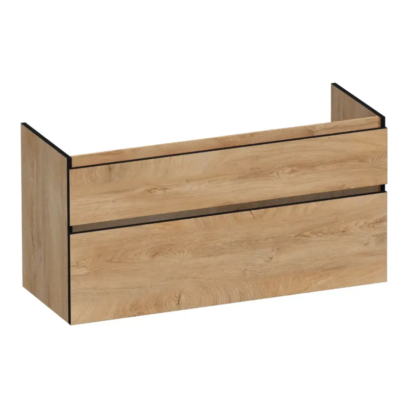 Weekendaanbieding Brauer Delight Edge onderkast 120cm met 2 softclose lades en 2 sifon uitsparingen forest tan