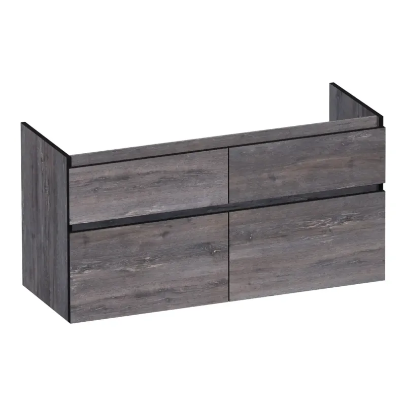 Beste Prijs Brauer Delight Edge onderkast 120cm met 4 softclose lades en 2 sifon uitsparingen driftwood