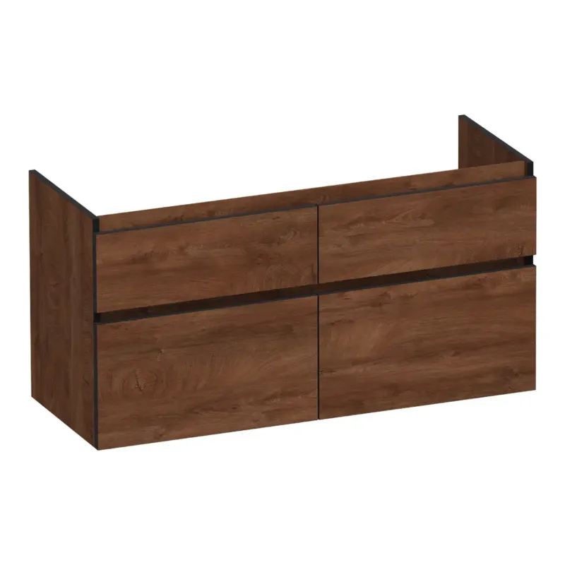 Brauer Delight Edge onderkast 120cm met 4 softclose lades en 2 sifon uitsparingen forest cacao Shop Nu