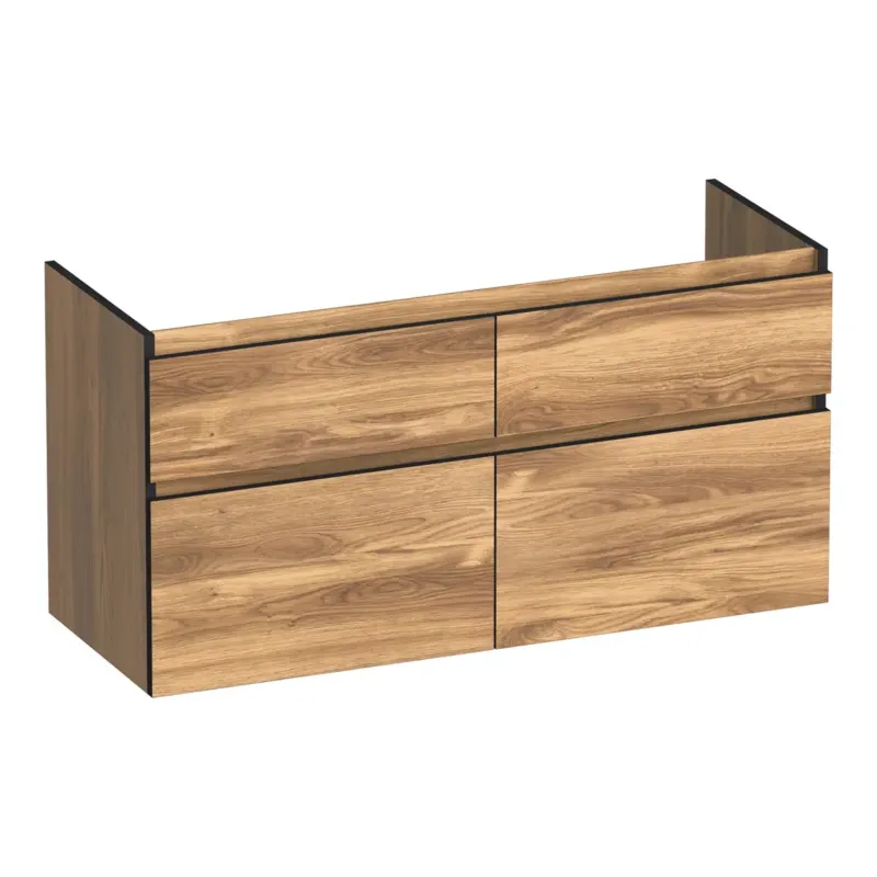 Tijdelijk Beschikbaar Brauer Delight Edge onderkast 120cm met 4 softclose lades en 2 sifon uitsparingen honey