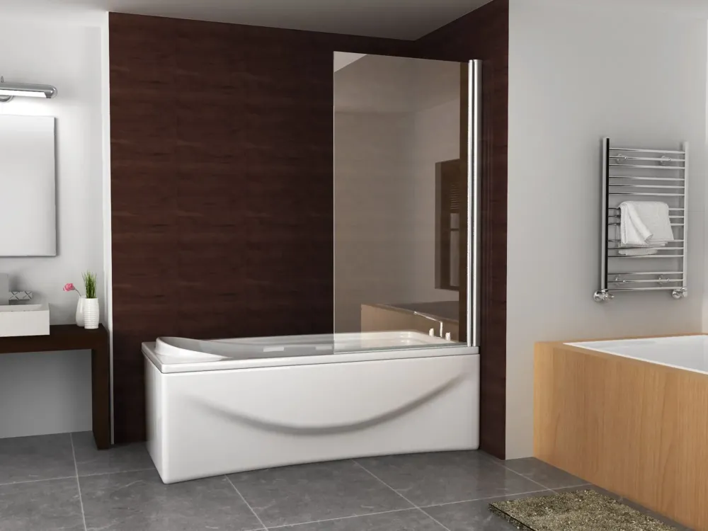 Superprijs Mueller Augsburg draaibare badwand 800x1500 6mm NANO chroom