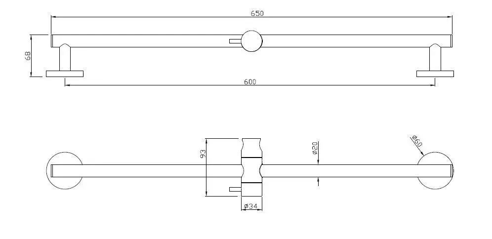 Mueller Round messing glijstang+glijstuk rond 650mm Actieprijs