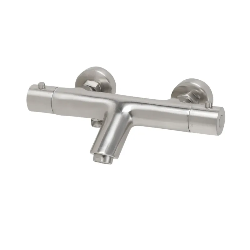 Mueller Round thermostatische badkraan geborsteld staal Seizoensaanbieding
