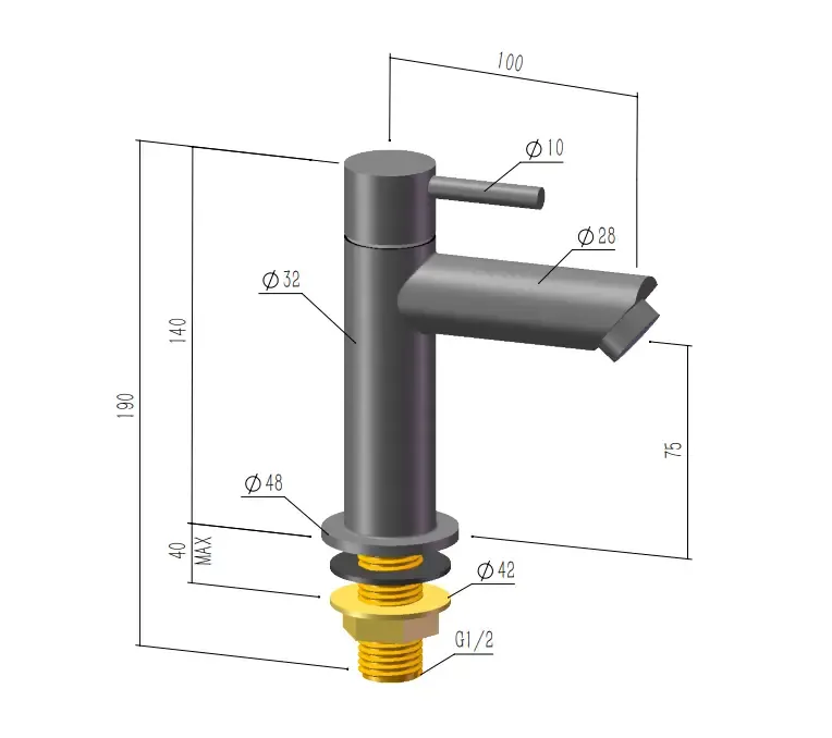Mueller Round toiletkraan pvd-coating chroom Beste Prijs