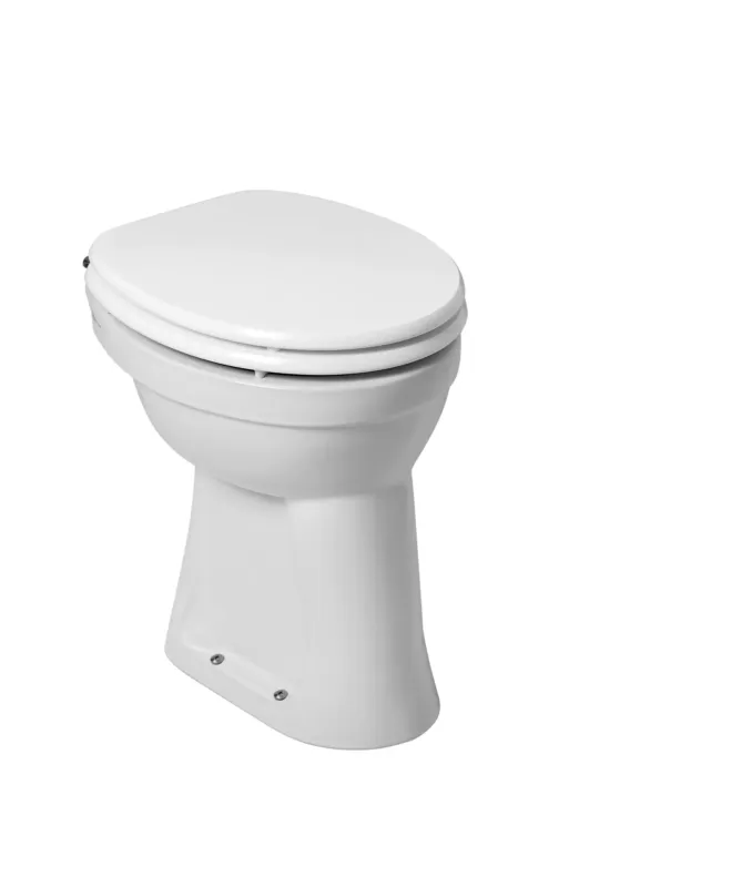 Korting Mueller Staande verhoogde toiletpot +6 AO wit zonder reservoir