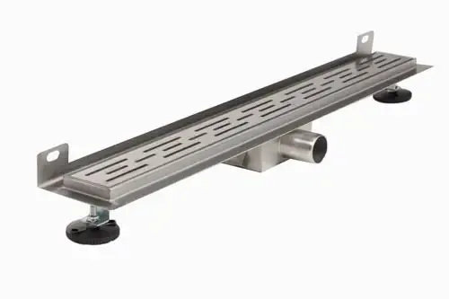 Mueller Luxa RVS douchegoot 90x7cm met muurflens Koop Vandaag