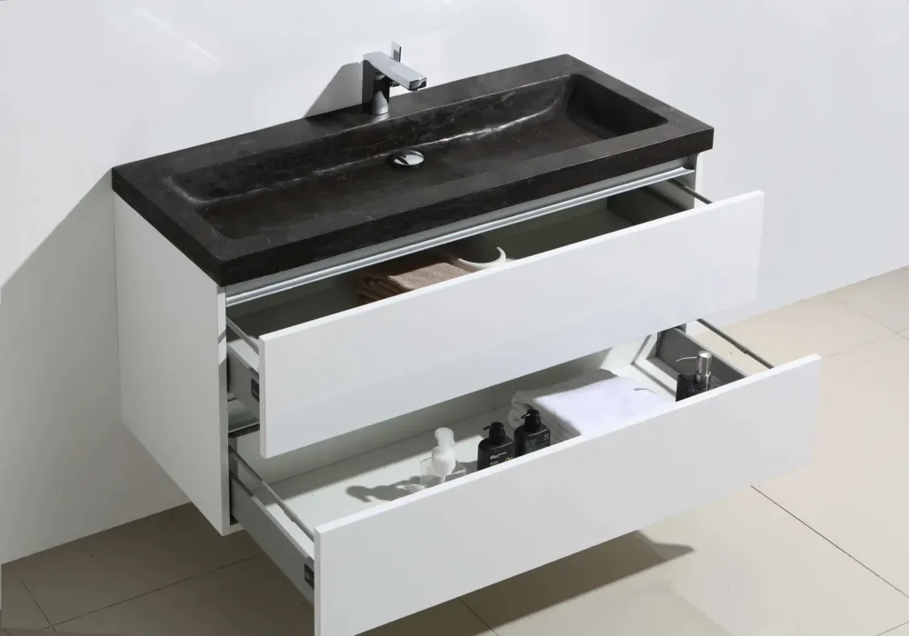 Lambini Designs Trend Stone badkamermeubel hoogglans wit 80cm Op = Op